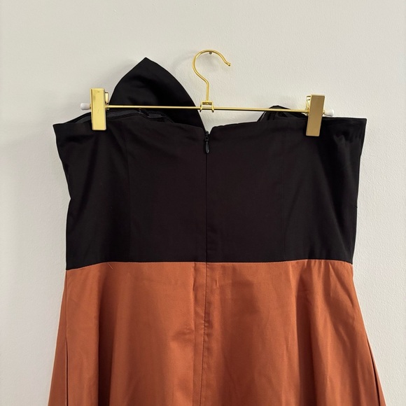Anthropologie Hutch Bow-Tie Tiered Maxi Brown / Black Dress Sz 8 - Picture 6 of 8